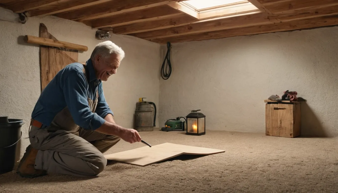 A friendly provider inspecting a basement foundation wall for termites in a Sharon home